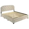 Coaster Fine Furniture 316011KE Marianna - 4-Drawer Upholstered Eastern King Storage Bed - Cream