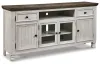 Ashley Furniture W814-68 Havalance - Extra Large TV Stand - 4 Doors - Brown / Beige