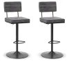 Ashley Furniture D119-630 Strumford - Tall Swivel Barstool (Set of 2) with Cushioned Back - Gray / Black