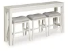 Ashley Furniture D642-113 Robbinsdale - Rectangular Dining Room Counter Table Set (Set of 4) - Antique White