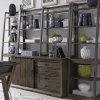 Liberty Furniture 466-HOJ-JEC Stone Brook - Jr Executive Credenza Set - Rustic Saddle