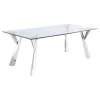Coaster Fine Furniture 190711 Alaia - Rectangular Glass Top Dining Table - Chrome
