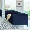 CoasterEssence 509212 Chalet - Upholstered Tuxedo Arm Tufted Loveseat - Blue