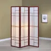 CoasterEveryday 900110 Katerina - 3-Panel Room Divider Folding Shoji Screen - Cherry