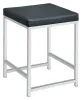 CoasterEssence 935924 Afshan - Upholstered Square Padded Vanity Stool - Chrome