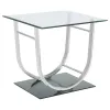 Coaster Fine Furniture 704988-S3 Danville - 3 Piece Glass Top Coffee And End Table Set - Chrome