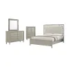 New Classic 00-B1248-14C Lennox - 6/6 King 4 Piece Bedroom Set (Bed, Dresser, Mirror, Chest) - Gray / Silver