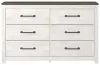 Ashley Furniture B1190-31 Gerridan - Six Drawer Dresser - White / Gray