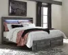 Ashley Furniture B221/46/58/56S/95/B100-14 Ashley Furniture B221/46/58/56S/95/B100-14 Baystorm - 5 Pc. - Chest, King Panel Bed with 2 Storage Drawers - Gray