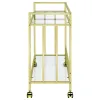 CoasterEssence 181381 Cara - 2-Tier Rectangular Glass Shelf Metal Bar Cart - Brass
