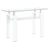 Coaster Fine Furniture 703439 Dyer - Rectangular Glass Top Entryway Sofa Console Table - White