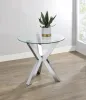 Coaster Fine Furniture 708127 Kenzie - Round Tempered Glass Top End Side Table - Chrome