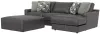 Jackson Furniture Industries 5045/63/76/28-28 Jackson Furniture Industries 5045/63/76/28-28 Minori - Italian Leather 2 Piece Sofa / Chaise With RSF Chaise And Cocktail Ottoman - Steel