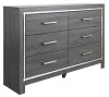 Ashley Furniture B214-31 Lodanna - Six Drawer Dresser - Gray
