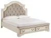 Ashley Furniture B743B21 Realyn - California King Upholstered Bed - White / Brown / Beige