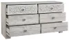 Ashley Furniture EB1811-131 Paxberry - Six Drawer Dresser - Vinyl-Wrapped - Whitewash