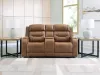 Ashley Furniture PCU1160018A Ashley Furniture PCU1160018A Knightington - Power Reclining Loveseat With Audio Console - Caramel