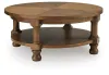 Ashley Furniture T614-8 Chadworth - Round Cocktail Table - Medium Brown
