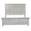 Liberty Furniture 824-BR-OKPB Liberty Furniture 824-BR-OKPB Heartland - King Panel Bed With Antique Tile Panels - Antique White / Tobacco Tops