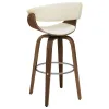 CoasterEssence 100206 Zion - Upholstered Swivel Bar Stool - Walnut And Ecru
