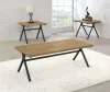 CoasterEssence 753424 Colmar - 3 Piece Engineered Wood Coffee Table Set - Golden Oak