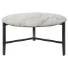 CoasterEssence 753538 Tandi - Round Faux Marble Coffee Table - White And Black