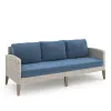 New Classic G852B-5S Carezza - 5 Piece Set (Sofa & 2 Club Chairs & 2 Stools) - Dark Blue
