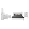 Coaster Fine Furniture 215791Q-S5 Cassia - 5 Piece Queen LED Bedroom Set - White High Gloss