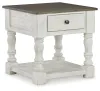 Ashley Furniture T994-2 Havalance - Square End Table - White / Gray