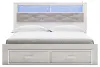 Ashley Furniture B2640B30 Altyra - King Upholstered Bookcase Bed With Storage - White