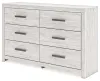 Ashley Furniture B3788-31 Cayboni - Six Drawer Dresser - Whitewash