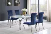 CoasterElevations 115091-S5B Carone - 5 Piece Rectangular Glass Dining Set - White / Blue
