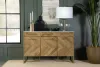 CoasterElevations 951138 Keaton - 3-Door Marble Top Herringbone Accent Cabinet - Natural