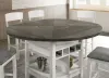 Furniture of America CM3733WG-RPT-TABLE Stacie - Counter Height Round Dining Table - White / Gray
