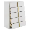 Coaster Fine Furniture 223095 Ines - 5-Drawer Bedroom Chest Of Drawers - White High Gloss