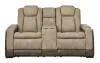 Ashley Furniture 2200318 Ashley Furniture 2200318 Next-Gen Durapella - Power Reclining Loveseat With Console/Adj Headrest - Sand