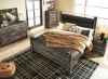 Ashley Furniture B440/31/36/67N/64/98/62 Ashley Furniture B440/31/36/67N/64/98/62 Wynnlow - 6 Pc. - Dresser, Mirror, Queen Upholstered Poster Bed - Gray