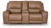 Ashley Furniture PCU6260618 DeepWakes - Power Reclining Loveseat / Console / Adjustable Headrest - Caramel