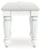Ashley Furniture PCB1819-01 Kozlani - Vanity Upholstered Stool - White