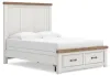 Ashley Furniture B4615B7 Ashley Furniture B4615B7 Savonport - Queen Panel Storage Bed With Storage Footboard - White / Brown