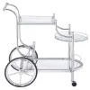 CoasterEveryday 910076 Sarandon - 3-Tier Glass Shelf Metal Bar Cart - Chrome