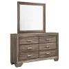 CoasterEveryday 204193M Kauffman - 6-Drawer Dresser With Mirror - Washed Taupe