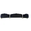 New Classic 23-2034-3NP New Classic 23-2034-3NP Empire - 3 Piece Sofa & Loveseat & Chair - Black