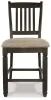 Ashley Furniture D736-124 Tyler Creek - Upholstered Barstool (Set of 2) - Black / Grayish Brown