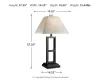 Ashley Furniture L318924 Deidra - Metal Table Lamp (Set of 2) - Black