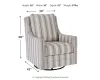 Ashley Furniture A3000207 Kambria - Swivel Glider Accent Chair - Ivory / Black