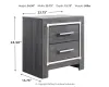 Ashley Furniture B214-92 Lodanna - Two Drawer Night Stand - Gray
