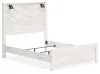 Ashley Furniture B1190/31/36/57/54/98/92(2) Ashley Furniture B1190/31/36/57/54/98/92(2) Gerridan - 7 Pc. - Dresser, Mirror, Queen Panel Bed with Sconces, 2 Nightstands - White