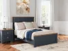 Ashley Furniture B414/21/26/87/84/86 Ashley Furniture B414/21/26/87/84/86 Landocken - 5 Pc. - Dresser, Mirror, Full Panel Bed - Brown / Blue