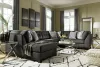 Ashley Furniture 67622S1 Reidshire - Left Arm Facing Corner Chaise 3 Pc Sectional - Steel